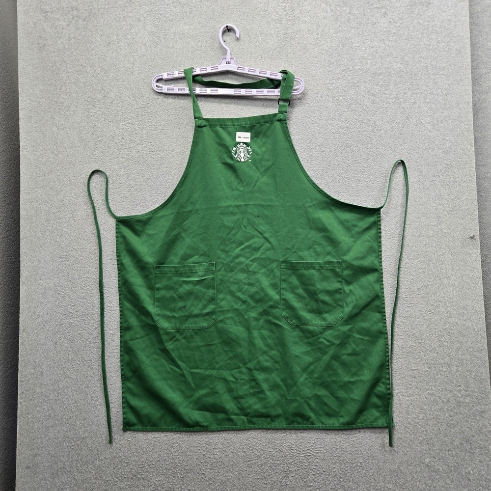 Starbucks Men M Green Embroidered Apron Canvas Workwear READ